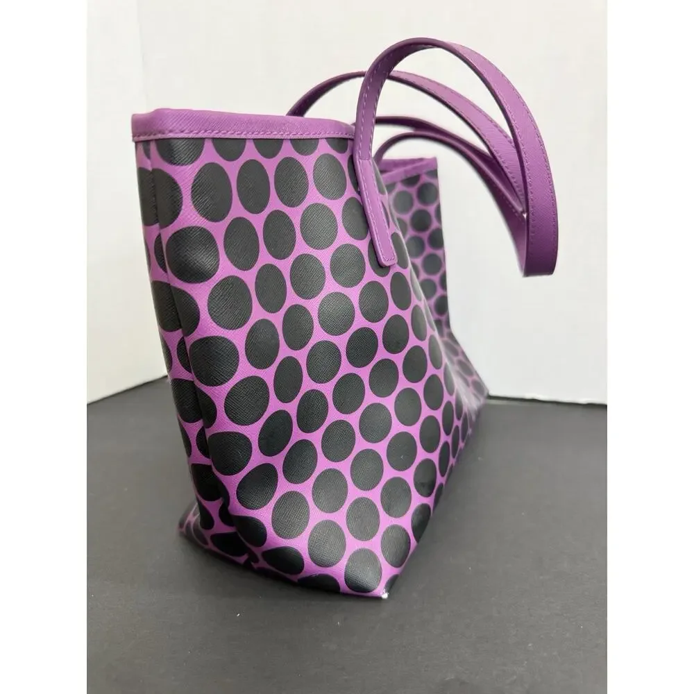 Michael Kors Kiki Large Polka Dot Print Tote Pomegranate & Black